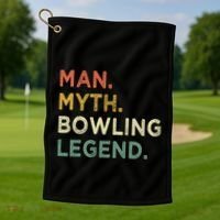 Funny Bowling Dad The Myth The Bowling Legend Gift Golf Towel thumb 1