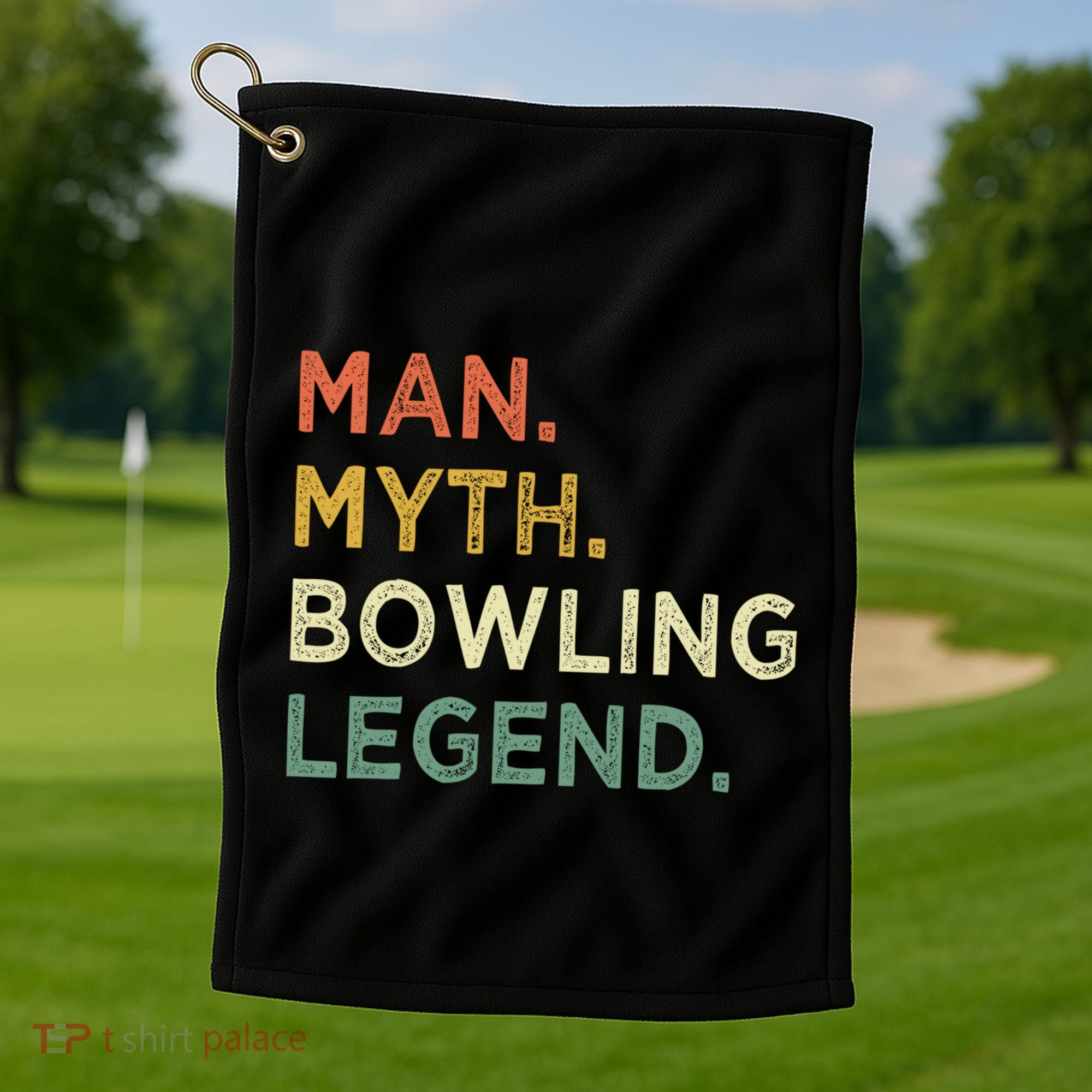 Funny Bowling Dad The Myth The Bowling Legend Gift Golf Towel