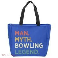 Funny Bowling Dad The Myth The Bowling Legend Gift Tote Bag thumb 0