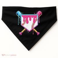 Funny Baseball Drip For Home Plate Ice Cream Drip USA-Made Doggie Bandana thumb 0