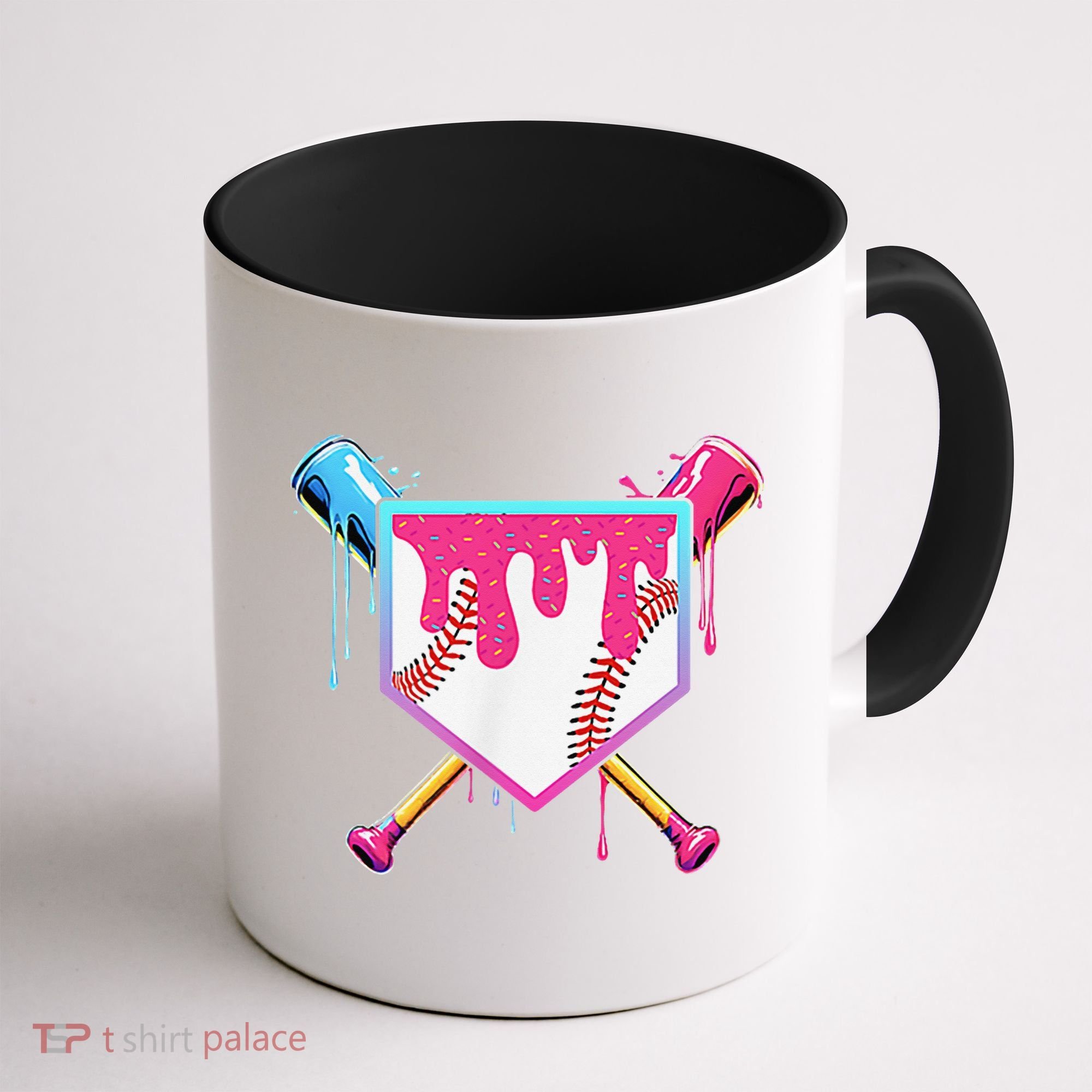 Funny Baseball Drip For Home Plate Ice Cream Drip Coffee Mug