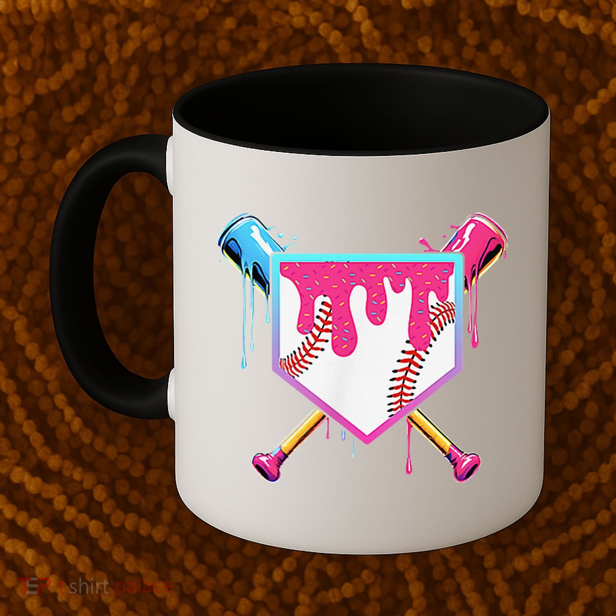 Funny Baseball Drip For Home Plate Ice Cream Drip Coffee Mug