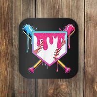 Funny Baseball Drip For Home Plate Ice Cream Drip Coaster thumb 0