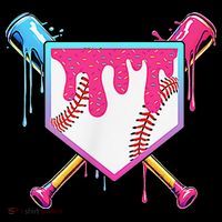 Funny Baseball Drip For Home Plate Ice Cream Drip Women's Hoodie thumb 2