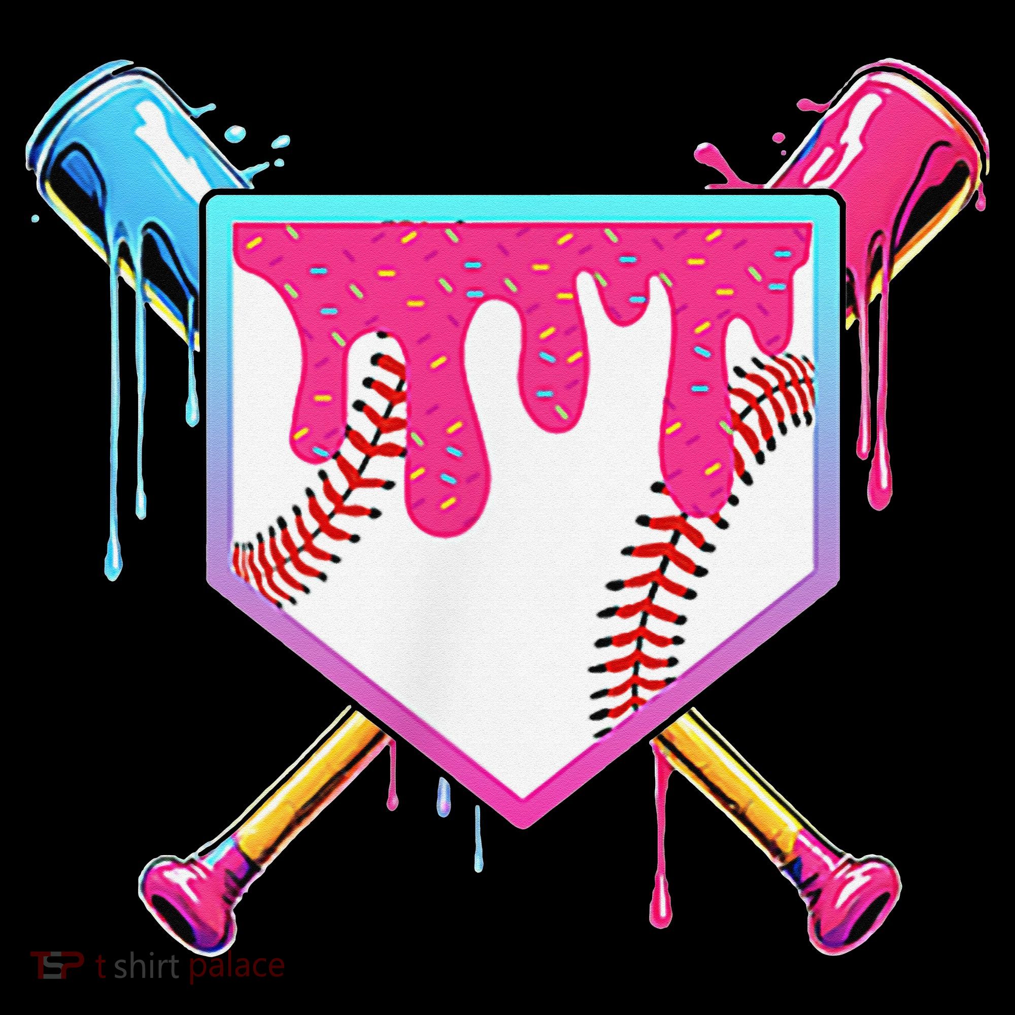 Funny Baseball Drip For Home Plate Ice Cream Drip Women's Hoodie