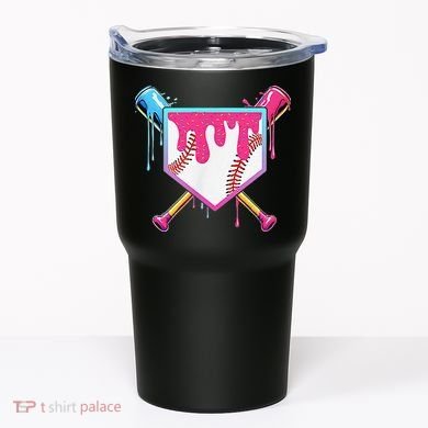 Funny Baseball Drip For Home Plate Ice Cream Drip Tumbler