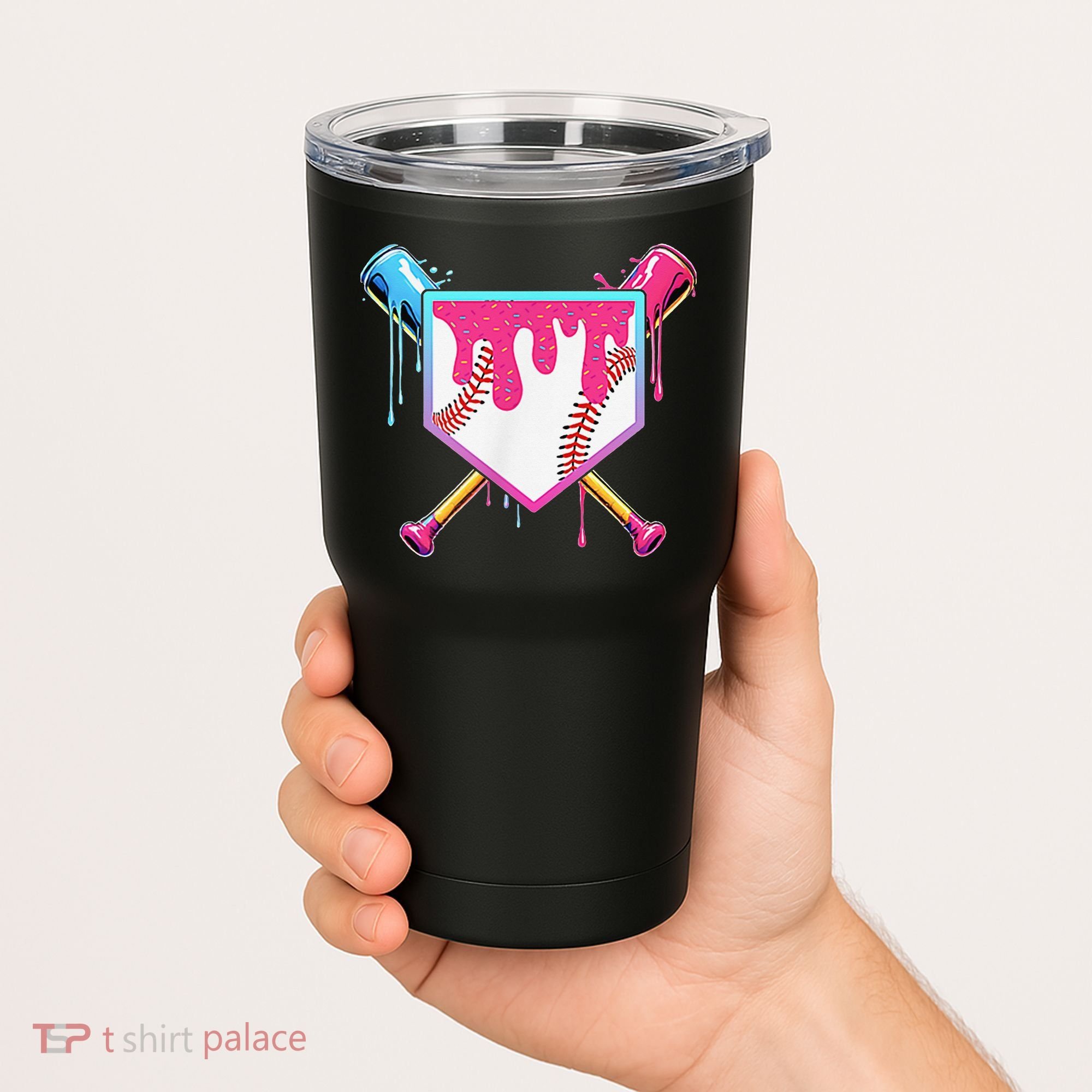 Funny Baseball Drip For Home Plate Ice Cream Drip Tumbler
