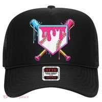 Funny Baseball Drip For Home Plate Ice Cream Drip Hat thumb 0