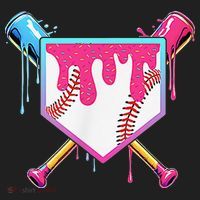 Funny Baseball Drip For Home Plate Ice Cream Drip Hat thumb 2