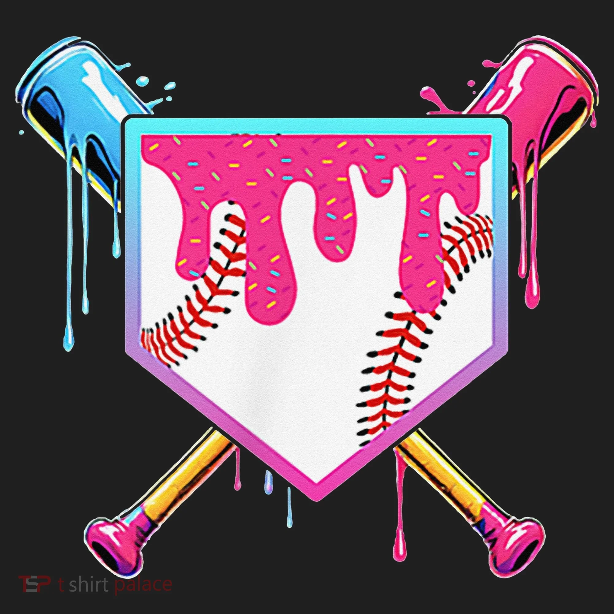 Funny Baseball Drip For Home Plate Ice Cream Drip Hat