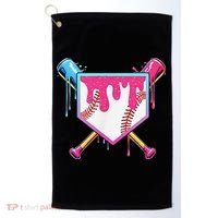 Funny Baseball Drip For Home Plate Ice Cream Drip Golf Towel thumb 0