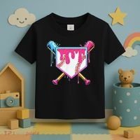 Funny Baseball Drip For Home Plate Ice Cream Drip Toddler T-Shirt thumb 3