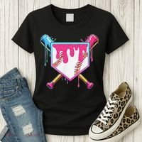 Funny Baseball Drip For Home Plate Ice Cream Drip Women's T-Shirt thumb 3