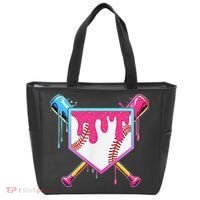 Funny Baseball Drip For Home Plate Ice Cream Drip Tote Bag thumb 0