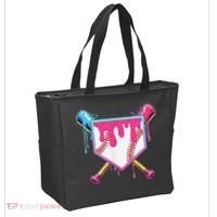 Funny Baseball Drip For Home Plate Ice Cream Drip Tote Bag thumb 2
