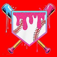 Funny Baseball Drip For Home Plate Ice Cream Drip Santa Hat thumb 1