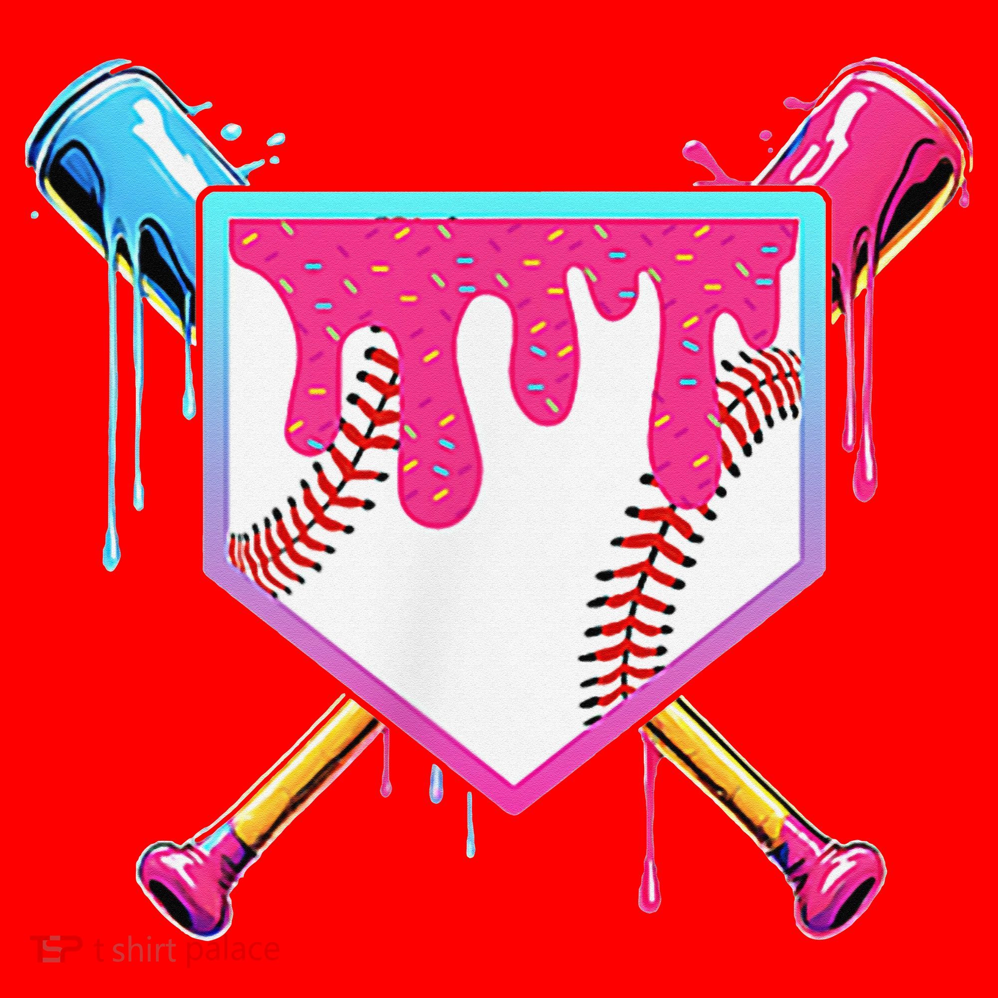 Funny Baseball Drip For Home Plate Ice Cream Drip Santa Hat