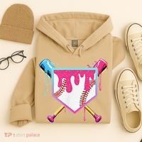 Funny Baseball Drip For Home Plate Ice Cream Drip Hoodie thumb 4