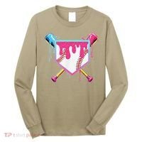Funny Baseball Drip For Home Plate Ice Cream Drip Long Sleeve Shirt thumb 0