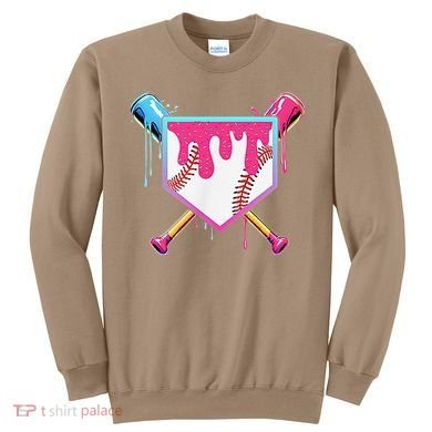 Funny Baseball Drip For Home Plate Ice Cream Drip Sweatshirt