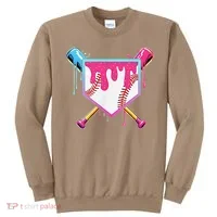 Funny Baseball Drip For Home Plate Ice Cream Drip Sweatshirt thumb 0