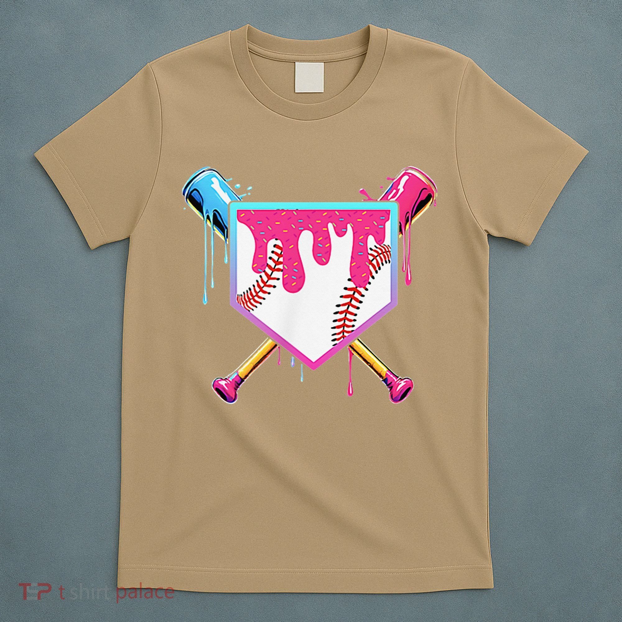 Funny Baseball Drip For Home Plate Ice Cream Drip T-Shirt
