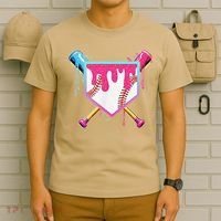 Funny Baseball Drip For Home Plate Ice Cream Drip T-Shirt thumb 6