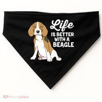 Funny Beagle Dog Life Is Better With A Beagle USA-Made Doggie Bandana thumb 0
