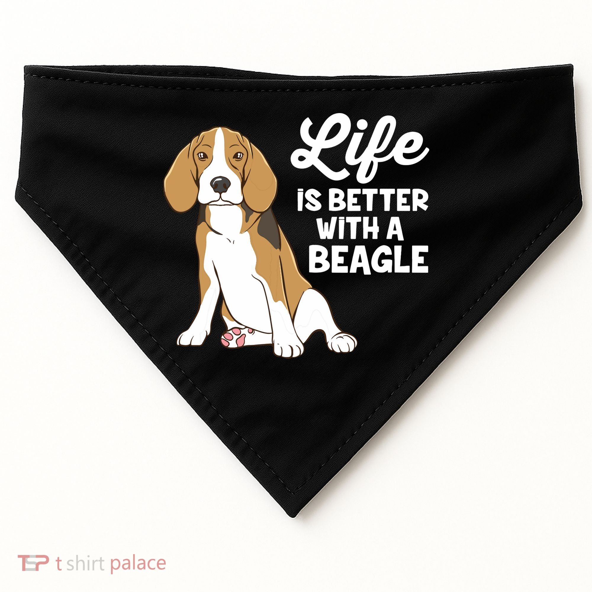 Funny Beagle Dog Life Is Better With A Beagle USA-Made Doggie Bandana