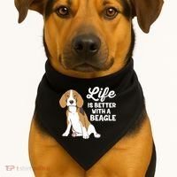 Funny Beagle Dog Life Is Better With A Beagle USA-Made Doggie Bandana thumb 1