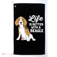 Funny Beagle Dog Life Is Better With A Beagle Golf Towel thumb 0