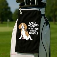 Funny Beagle Dog Life Is Better With A Beagle Golf Towel thumb 2