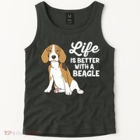 Funny Beagle Dog Life Is Better With A Beagle Tank Top thumb 2