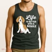 Funny Beagle Dog Life Is Better With A Beagle Tank Top thumb 3