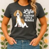 Funny Beagle Dog Life Is Better With A Beagle Women's T-Shirt thumb 2