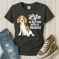 Funny Beagle Dog Life Is Better With A Beagle Women's T-Shirt thumb 3
