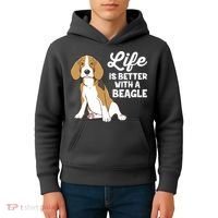 Funny Beagle Dog Life Is Better With A Beagle Kids Hoodie thumb 4
