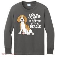 Funny Beagle Dog Life Is Better With A Beagle Kids Long Sleeve Shirt thumb 0