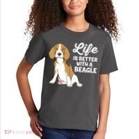 Funny Beagle Dog Life Is Better With A Beagle Kids T-Shirt thumb 2