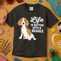 Funny Beagle Dog Life Is Better With A Beagle Kids T-Shirt thumb 3