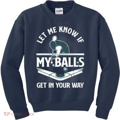 Funny Billiards Design For Billiard Pool Player Kids Sweatshirt