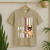 French Bulldog Dad American Flag Frenchie Dog Outfit T-Shirt thumb 2