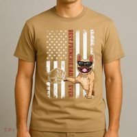 French Bulldog Dad American Flag Frenchie Dog Outfit T-Shirt thumb 3