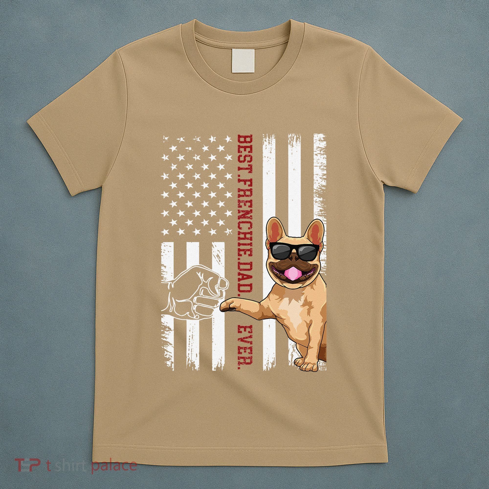 French Bulldog Dad American Flag Frenchie Dog Outfit T-Shirt