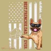 French Bulldog Dad American Flag Frenchie Dog Outfit T-Shirt thumb 7