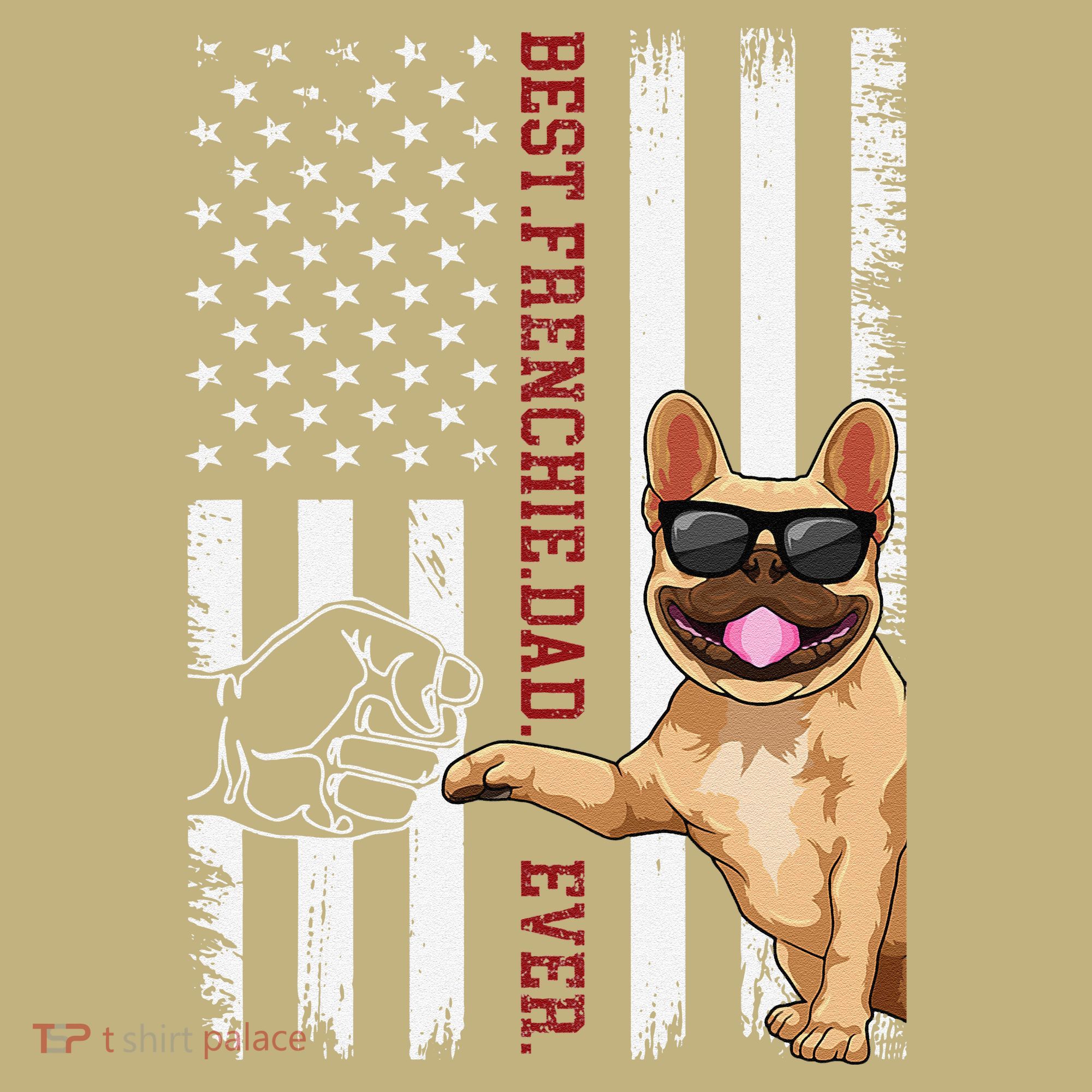 French Bulldog Dad American Flag Frenchie Dog Outfit T-Shirt