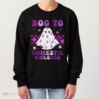 funny Boo Domestic Violence Awareness Women's Sweatshirt thumb 0