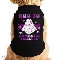 funny Boo Domestic Violence Awareness Doggie Tank thumb 0