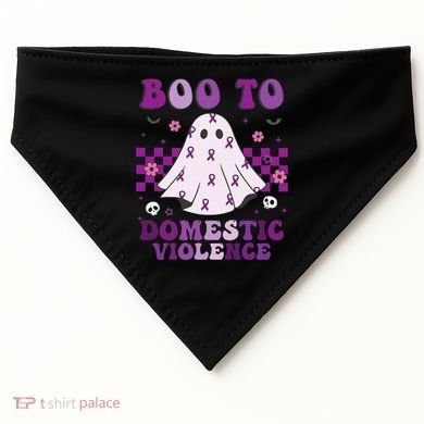 funny Boo Domestic Violence Awareness USA-Made Doggie Bandana