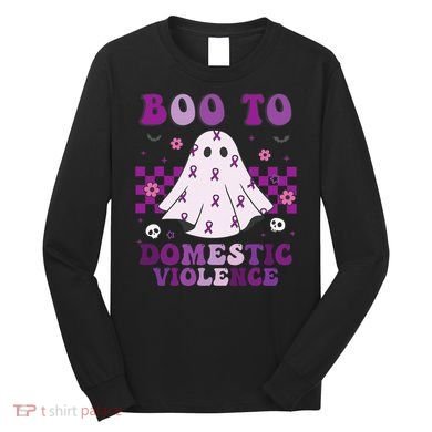 funny Boo Domestic Violence Awareness Long Sleeve Shirt